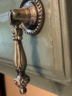 Set Of 6 Vintage Antique Hanging Teardrop Brass Tone Door Pulls Drawer Knobs