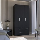 Wood Wardrobe 4 Doors Armoire Closet Storage Cabinet Clothes Organizer 2 Drawers