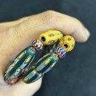 Wonderful Ancient Multicolor Phoenician Mosaic Glass Large Beads Necklace