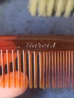 Vintage Nylon Garment hair Serv I Tor Brush Set   Comb In Leather Case- England 