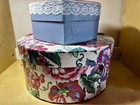     video -80s 90s Set Of Lidded Floral Boxes Vintage Home Decor     fast Shipping    