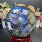 4 1lb 4 1 natural A blue Flash Labradorite Sphere Ball Crystal Quartz Decor Heal