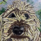 Cute Golden Doodle Dog In  Spring   Summerpainting