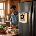 Record Player Refrigerator Magnet Acrylic Rotating Disc Light Auto Portable