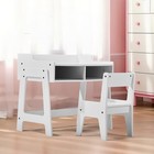 White Kids Study Desk And Chair Set With Storage  Mdf  60 5 41 5 50cm