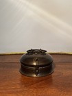 Antique Indian Brass Chapati Box Trinket Box Bronze Chained Latch