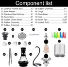 Hookah Set 4 Hose 21   Shisha With Everything - Glass 22   Black