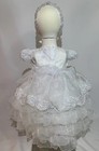 Baby Girl Baptism Dress White Sparkle Lace Outfit W  Bonnet Sz 1 Made In Mexico