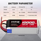 Hrb 2x 22 2v 6s 10000mah Lipo Battery Ec5 For Rc Helicopter  Airplane Quad Uav