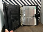 Franklin Covey 7 Ring Binder Black Faux Leather Magnetic Snap Closure Planner 