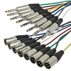 3ft 8 Channel 6 35mm 1 4  Trs Stereo Male To Xlr 3-pin Male Audio Snake Cable