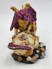 Imaginarium Galleries Magenta Sparkle Dragon Gold Silver Coins Figurine 3 5   