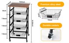 5-tier Rolling Kitchen Storage Cart With 4 Upgraded Drawer Mobile Utility Cart
