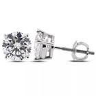 Stud Earrings Solid 14k White Gold Classic 7 Carat Round Natural Diamond F Vs2