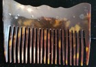 Antique Art Nouveau Faux Tortoiseshell Sterling Silver Enamel Hair Comb