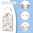 2 Pcs Luggage Tag For Suitcases  Floral Flowers Cute Pu Leather Flowers-wh