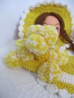 Vintage Crochet Bathroom Set Yellow Poodle Soap Covers Toilet Paper Tank Mat Etc