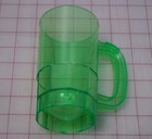 Small Kid s Size Plastic Mugs W  Handles Made In Usa Clear Green Color 14 Oz