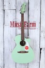 Fender Newporter Player Acoustic Electric Guitar Solid Spruce Top Surf Green