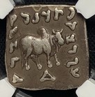 Bactria Indo-greeks 180-160 Bc Silver Elephant India Ar Drachm Apollodotus I Ngc