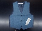 Infant   Boys Perry Ellis  50 4pc Ruby   Chambray Vest Suit Size 3 6 Months - 7