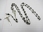 Vintage Bli Sterling Black Beads Rosary Nice Bin 