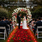 500 Pcs Red Rose Petals With 12 Red Led Tea Lights Candles Set  Artificial Rose