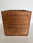 Vintage Walter Baker   Co Wood Box Premium Chocolate Gold Medal Awarded Crate