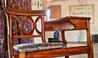 Antique Lexington Chair Co Mahogany Wood Telephone Table Gossip Bench Storage