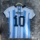 Argentina Lionel Messi  10 Soccer Jersey Shirt Size Youth  M White Blue Black