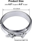 6   V Band Clamp Kit With Flat Flange 6inch Exhaust Pipe 304 Stainless Steel