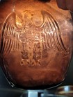 Antique Hand Blown Eagle Embossed Amethyst Glass Snuff Jar