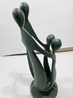 Vintage Minimalistic Green Metal  family Of Four Circle  Sculpture
