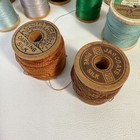 Vintage Wooden Spool Lot Of 19 Silk Coats   Clarks Star Mercerized