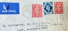 Great Britain 1951 Perfin Cover To Usa  bi-color Kgvi Frank  jlsc Perfin lab Ceo