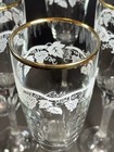 6 Champagne Flute Glass Grapevine Design W  Gold Rim Twist Stem Wedding Toasting