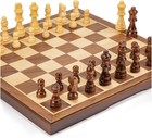 Chess Set Board Games For Adults  Handmade Walnut Wooden 15  2 Extra Queens Fold