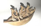 Ashanti Gold Weight Antique Sand Cast Bronze African Tribal Figurine Boat Canoe