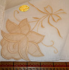 Vintage Tan Flower   Bow Ladies Handkerchief All Cotton Hong Kong Rn14750