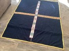 1890s Native American Blue Wool Trade Blanket W  Beaded Blanket Strip Exc Rare