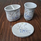 Popular Bath Bathroom Set Of 3  Soap Dish   Tooth Brush Holder  Tumbler New Cond