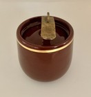 Vintage Savinelli Ceramic   Brass Tobacco Jar Made In Italy