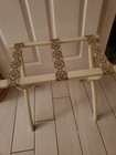 Vtg Scheibe Wooden Folding Luggage Suitcase Rack Hotel Stand Tapestry Straps Euc