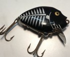 Heddon Punkinseed Fishing Lure  Rare Black white Skeleton Pattern