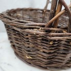 Vintage Woven Basket With Twisted Handle 13  Large Rustic Garden Basket Easter