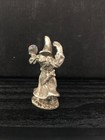 Vintage Pewter  wizard With Crystal Ball  Figurine Unsigned