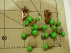 Super Cute Vintage 50s Sugar Bead Green Thermoset Earrings 1478n4