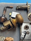 Vintage Door Hardware Parts Lot Glass Knobs Mortise Locks Latches Brass As-is
