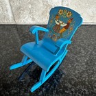 Vintage Lundby Dollhouse Blue Leksand Rocking Chair Wooden Furniture Swedish Vtg