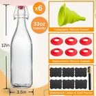 Giara Glass Bottle With Stopper Caps  Set Of 6-33 75 Oz Swing Top Glass Bottl   